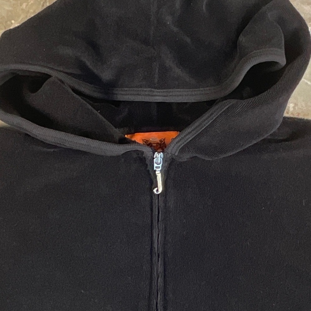 Juicy Couture Black Terry Zipped Hoodie with Pockets Size Small - Picture 4 of 10